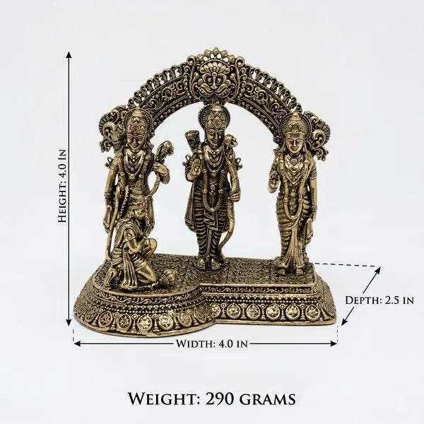 Brass Ram Darbar Idol With Decorative Arch 10.2 cm