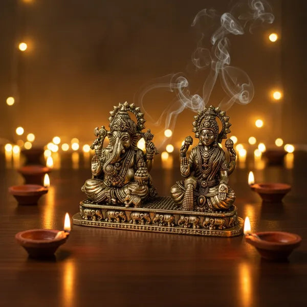 Brass Lakshmi Ganesha Idol Set