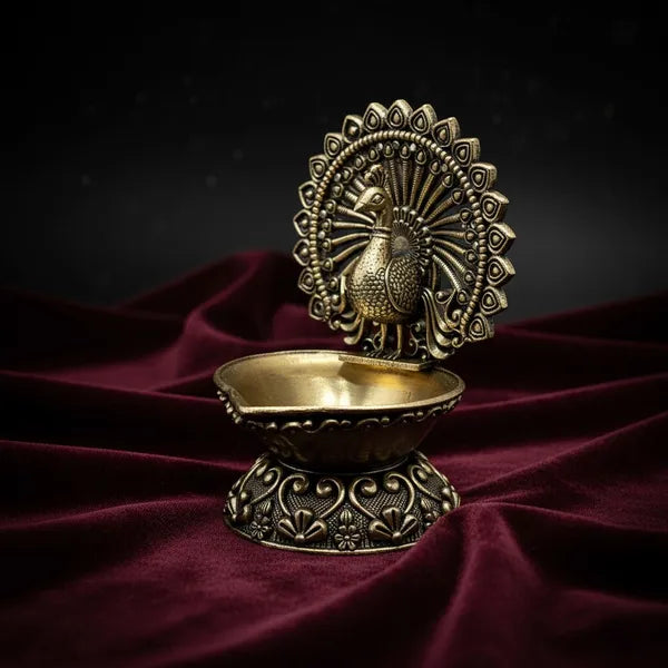 Brass Peacock Diya Oil Lamp