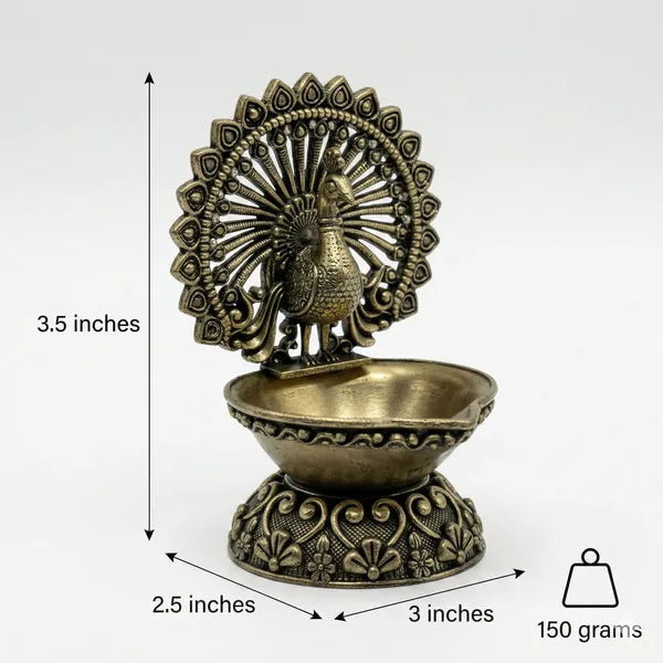 Brass Peacock Diya Oil Lamp