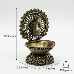 Brass Peacock Diya Oil Lamp
