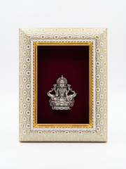 Maa Gaj Lakshmi Brass Idol Frame Silver Plated 8 x 6 inch